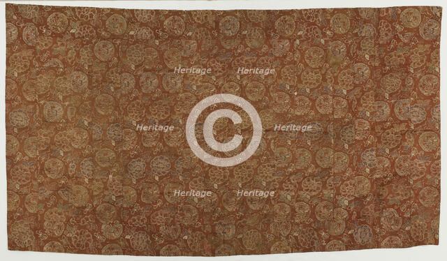 Brocade, silk. A Buddhist monk's robe, patched; kesa ??, Edo period, 1615-1868. Creator: Unknown.