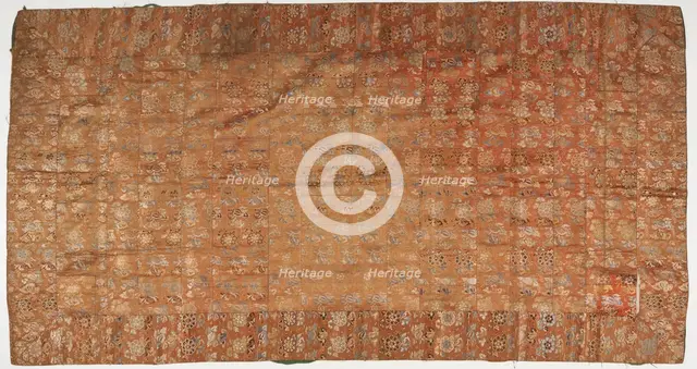 Brocade, silk. A Buddhist monk's robe, patched. Kesa, Edo period, 1615-1868. Creator: Unknown.