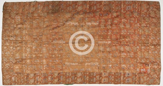 Brocade, silk. A Buddhist monk's robe, patched. Kesa, Edo period, 1615-1868. Creator: Unknown.
