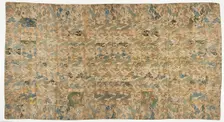 Brocade, silk. A Buddhist monk's robe, patched; kesa ??, Edo period, 1615-1868. Creator: Unknown