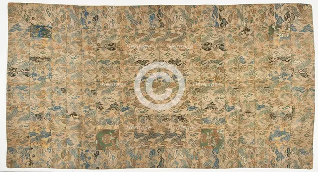 Brocade, silk. A Buddhist monk's robe, patched; kesa ??, Edo period, 1615-1868. Creator: Unknown.