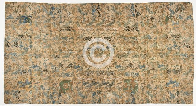 Brocade, silk. A Buddhist monk's robe, patched; kesa ??, Edo period, 1615-1868. Creator: Unknown.