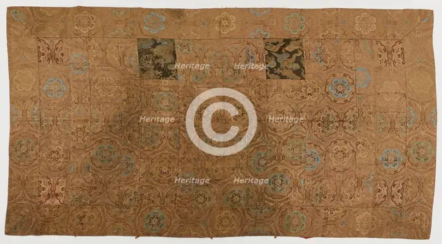 Brocade, silk. A Buddhist monk's robe, patched: Kesa, Edo period, 1615-1868. Creator: Unknown.
