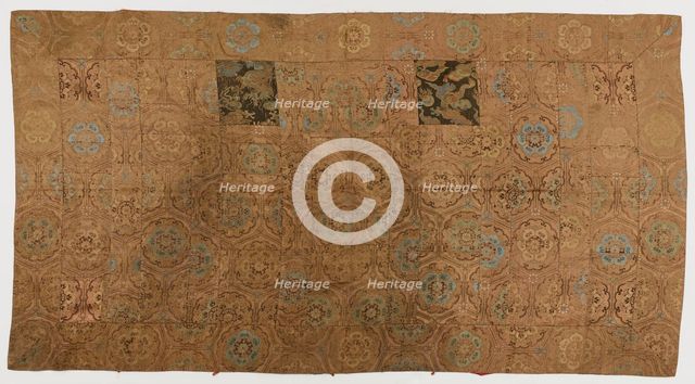 Brocade, silk. A Buddhist monk's robe, patched: Kesa, Edo period, 1615-1868. Creator: Unknown.
