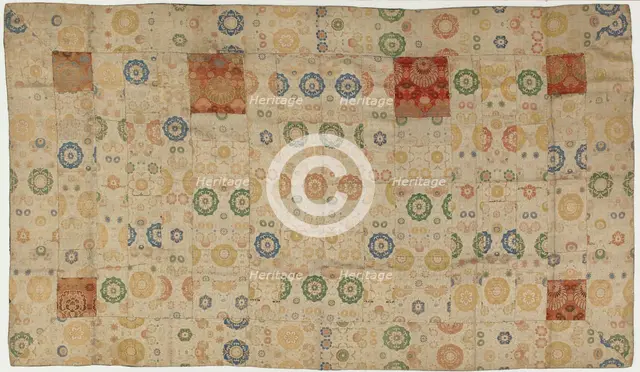 Brocade, silk. A Buddhist monk's robe, patched; kesa, Edo period, 1615-1868. Creator: Unknown.