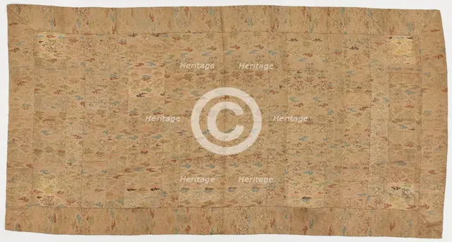 Brocade, silk. A Buddhist monk's robe, patched; kesa, Edo period, 1615-1868. Creator: Unknown.