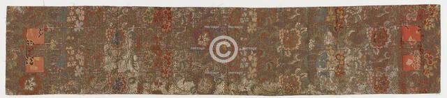 Brocade, silk. Buddhist monk's stole. Ohi, Edo period, 1615-1868. Creator: Unknown.