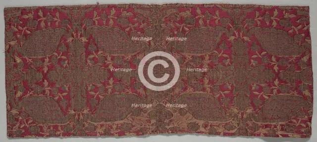 Brocaded Satin Textile, 16th century. Creator: Unknown.