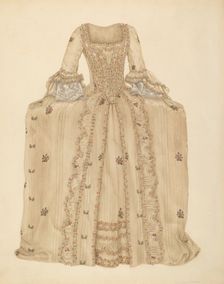 Brocaded Silk Dress, c. 1939. Creator: Gertrude Lemberg