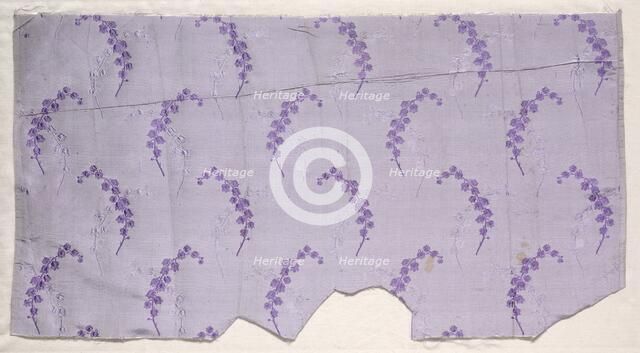 Brocaded Taffeta with Lily of the Valley Design, c. 1870. Creator: Unknown.