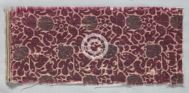 Brocaded Textile Fragment, late 1500s - early 1600s. Creator: Unknown.