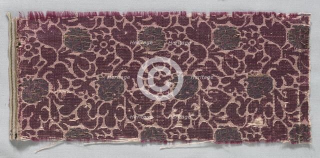 Brocaded Textile Fragment, late 1500s - early 1600s. Creator: Unknown.