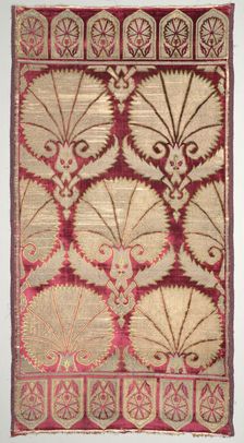 Brocaded velvet cushion cover with carnations, late 1500s. Creator: Unknown
