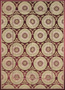 Brocaded velvet cover with sunbursts, early 1600s. Creator: Unknown