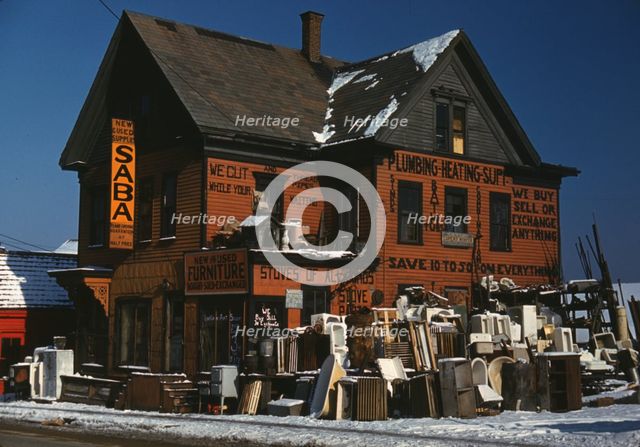 Brockton, Mass., Dec. 1940, second-hand plumbing store, 1940. Creator: Jack Delano.