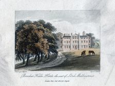 Brocket Hall, Herts, the seat of Lord Melbourne 1817.Artist: Daniel Havell