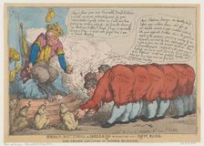 Broad Bottoms in Holland Worshiping Their New King, July 23, 1806., July 23, 1806. Creator: Thomas Rowlandson