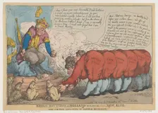 Broad Bottoms in Holland Worshiping Their New King, July 23, 1806., July 23, 1806. Creator: Thomas Rowlandson