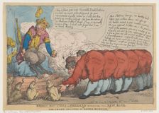 Broad Bottoms in Holland Worshiping Their New King, July 23, 1806., July 23, 1806. Creator: Thomas Rowlandson