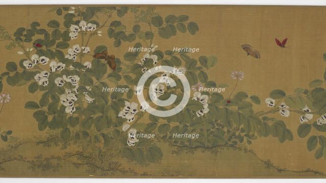 Broad Bean Flowers and Butterflies, Ming dynasty, 15th century. Creator: Unknown.