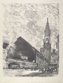 Broad St. Station, 1912. Creator: Joseph Pennell