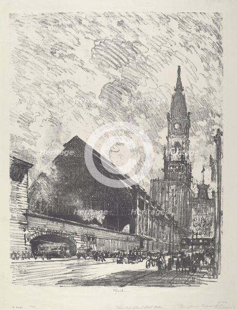Broad St. Station, 1912. Creator: Joseph Pennell.
