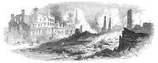 Broad-Street, New York, after the recent fire, 1845. Creator: Unknown