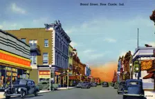 Broad Street, New Castle, Indiana, USA, 1940