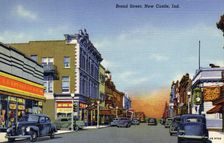 Broad Street, New Castle, Indiana, USA, 1940
