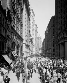 Broad Street and the curb brokers, New York City, c.between 1910 and 1920. Creator: Unknown