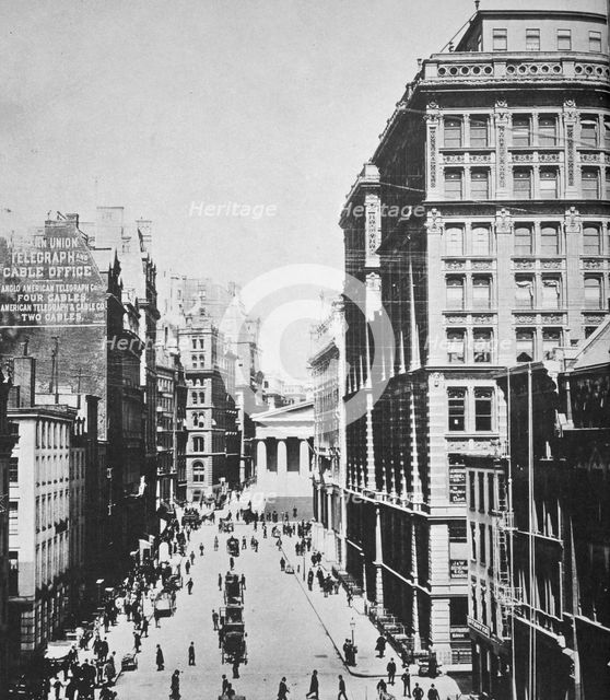 Broad Street, looking towards Wall Street, New York City, USA, 1893. Creator: Unknown.