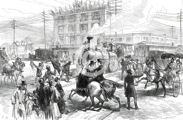 Broad-Street, Philadelphia, from a sketch by one of our special artists, 1876. Creator: C.R..