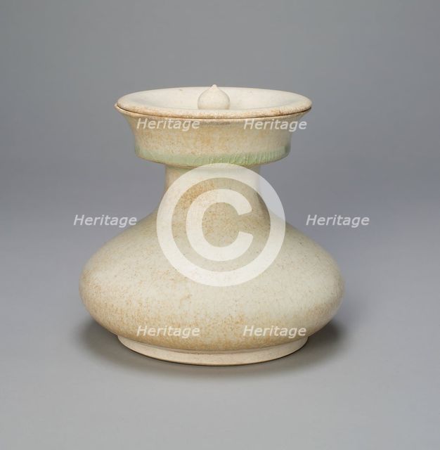 Broad Pear-Shaped Jar with Concave Lid, Tang dynasty (618-907), 8th century. Creator: Unknown.
