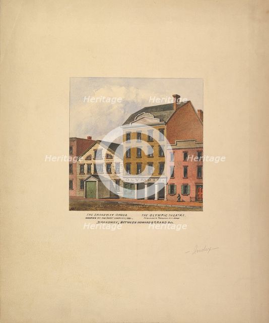Broadway Circus and Olympic Theatre, Broadway between Howard and Grand..., New York, 1821. Creator: Anon.