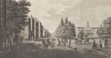 Broadway and City Hall in New York (Brodway-Gatan Och Rådhuset i New York), 1824. Creator: Carl Fredrik Akrell
