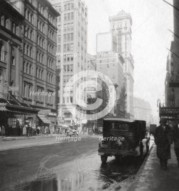 Broadway and the Times Building, New York City, USA, 20th century. Artist: J Dearden Holmes