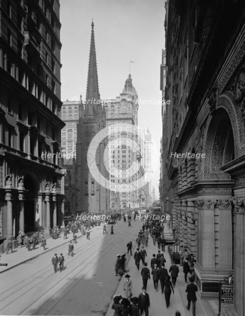 Broadway and Trinity Church, New York, c.between 1910 and 1920. Creator: Unknown.