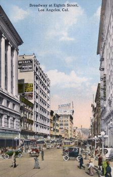 Broadway at 8th Street, Los Angeles, California, USA, 1915