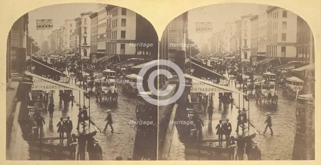 Broadway on a Rainy Day, 1859. Creator: Edward Anthony.