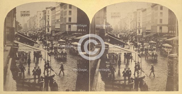 Broadway on a Rainy Day, 1859. Creator: Edward Anthony.