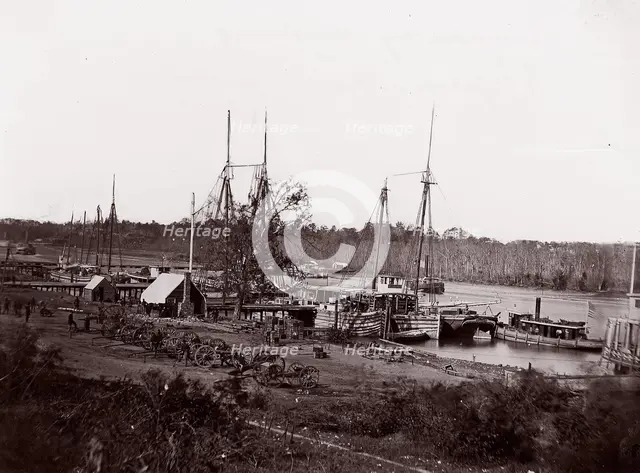 Broadway Landing, Appomattox River, 1864. Creator: William Frank Browne.