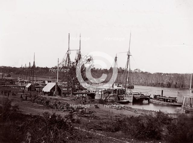 Broadway Landing, Appomattox River, 1864. Creator: William Frank Browne.