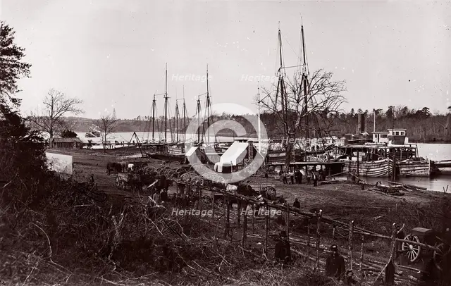 Broadway Landing, Appomattox River, 1864.  Creator: William Frank Browne.
