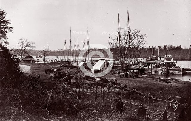 Broadway Landing, Appomattox River, 1864.  Creator: William Frank Browne.