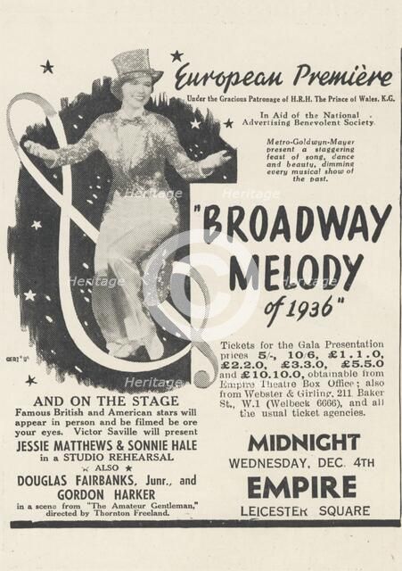 Broadway Melody of 1936 , 1935. Artist: Unknown