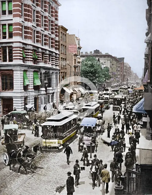 'Broadway, New York', 19th century. Artist: Unknown.