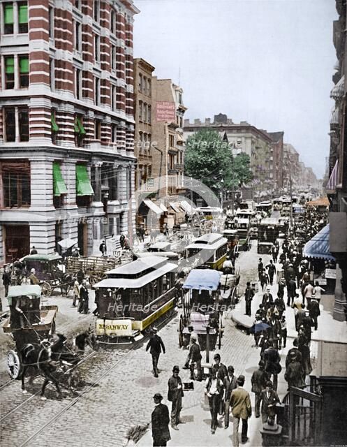 'Broadway, New York', 19th century. Artist: Unknown.