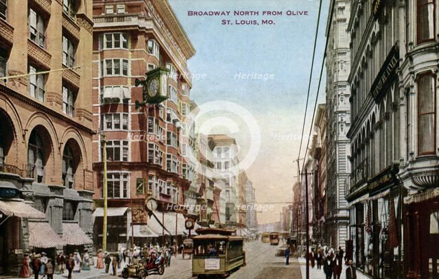 Broadway, St Louis, Missouri, USA, 1910. Artist: Unknown