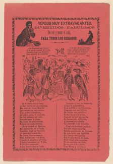 Broadsheet with extravagant verses relating to a parade of animals dressed in cos..., ca. 1895-1910. Creator: José Guadalupe Posada
