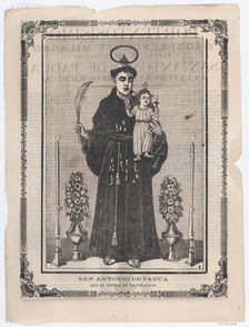 Broadsheet with image of Saint Antony of Padua, ca. 1900-1910., ca. 1900-1910. Creator: José Guadalupe Posada